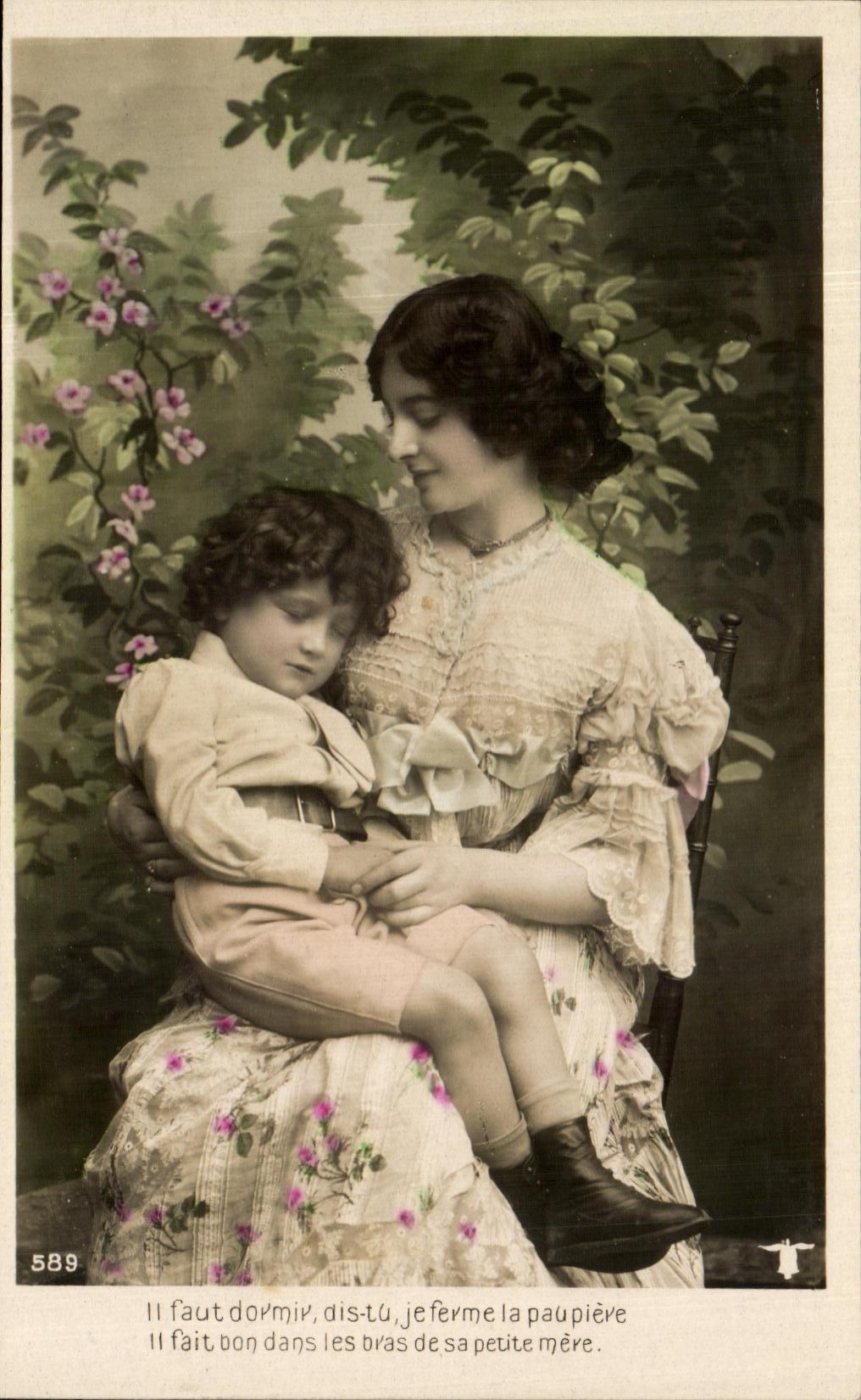 CPA Fantaisie Femme et enfant