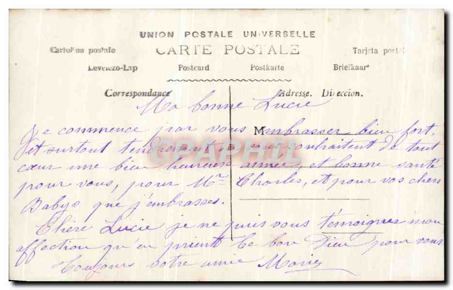 CPA Fantaisie Enfant Fille Fer a cheval — Rückseite