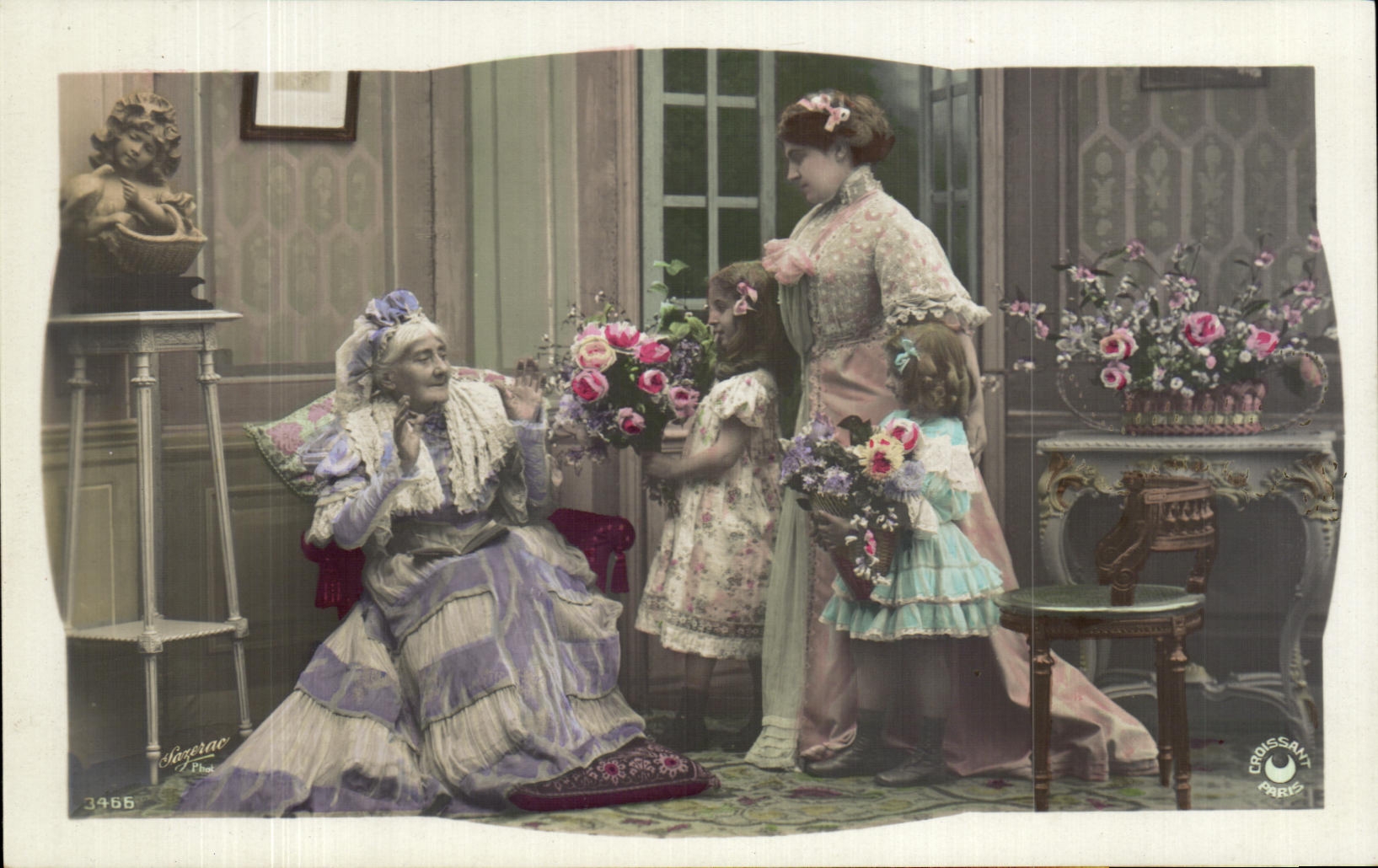 CPA Fantaisie Vieille Femme et enfants