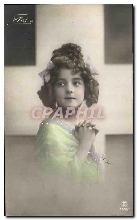 CPA Fantaisie Enfant Fille Foi 