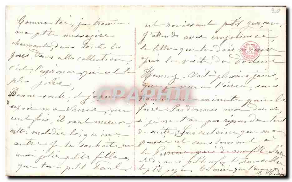 CPA Fantaisie Enfant Fille Coeur  — Verso