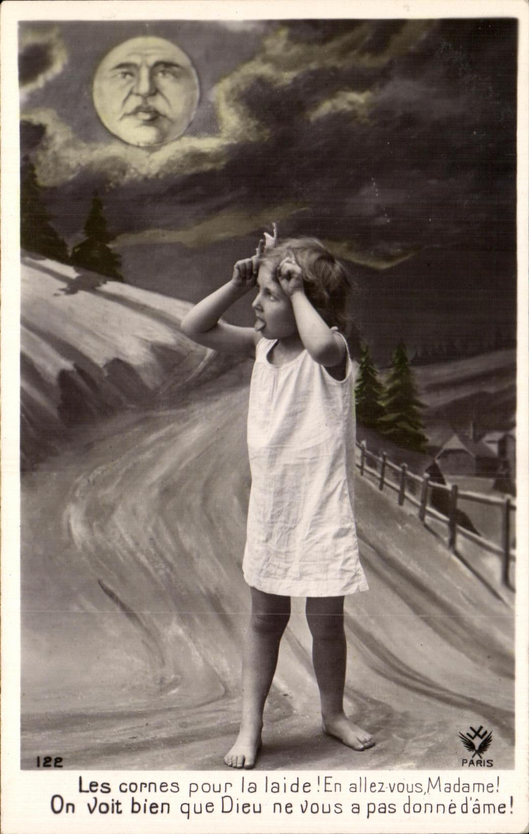 CPA Fantaisie Enfant Lune 