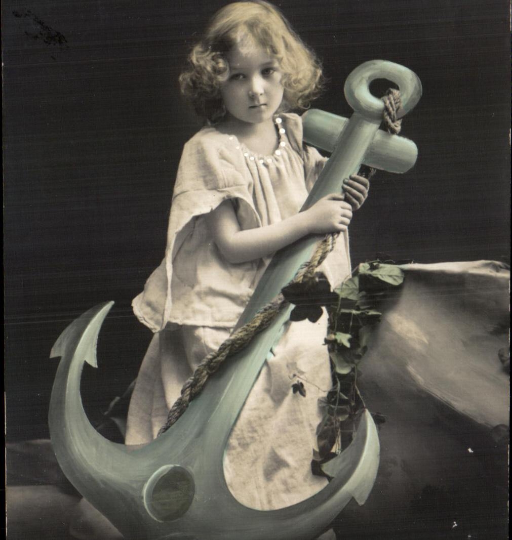 CPA Fantaisie Enfant Fille Ancre 