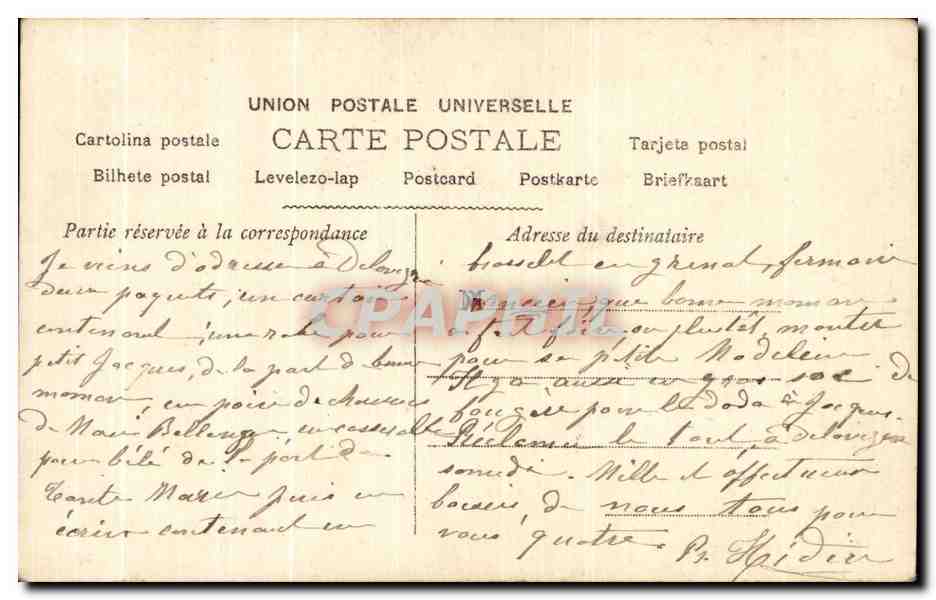 CPA Fantaisie Enfant et vielle femme  — Verso