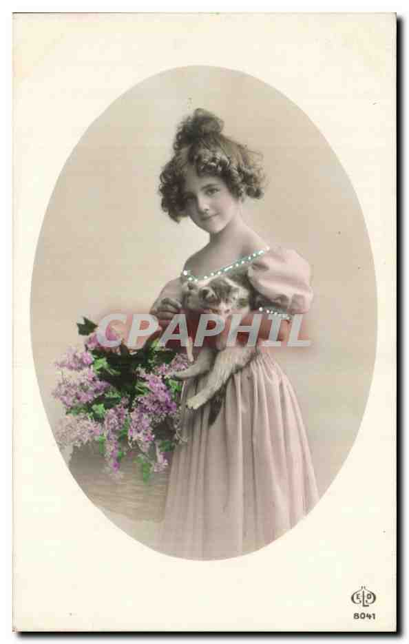 CPA Fantaisie Enfant et chats