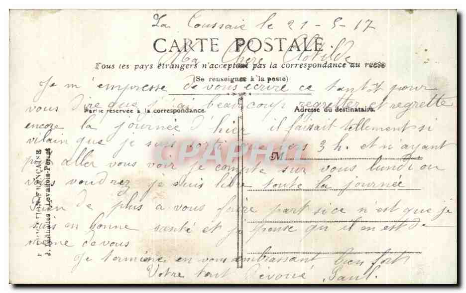 CPA Fantaisie Femme  — Rückseite