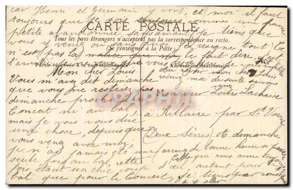 CPA Fantaisie Femme  — Rückseite