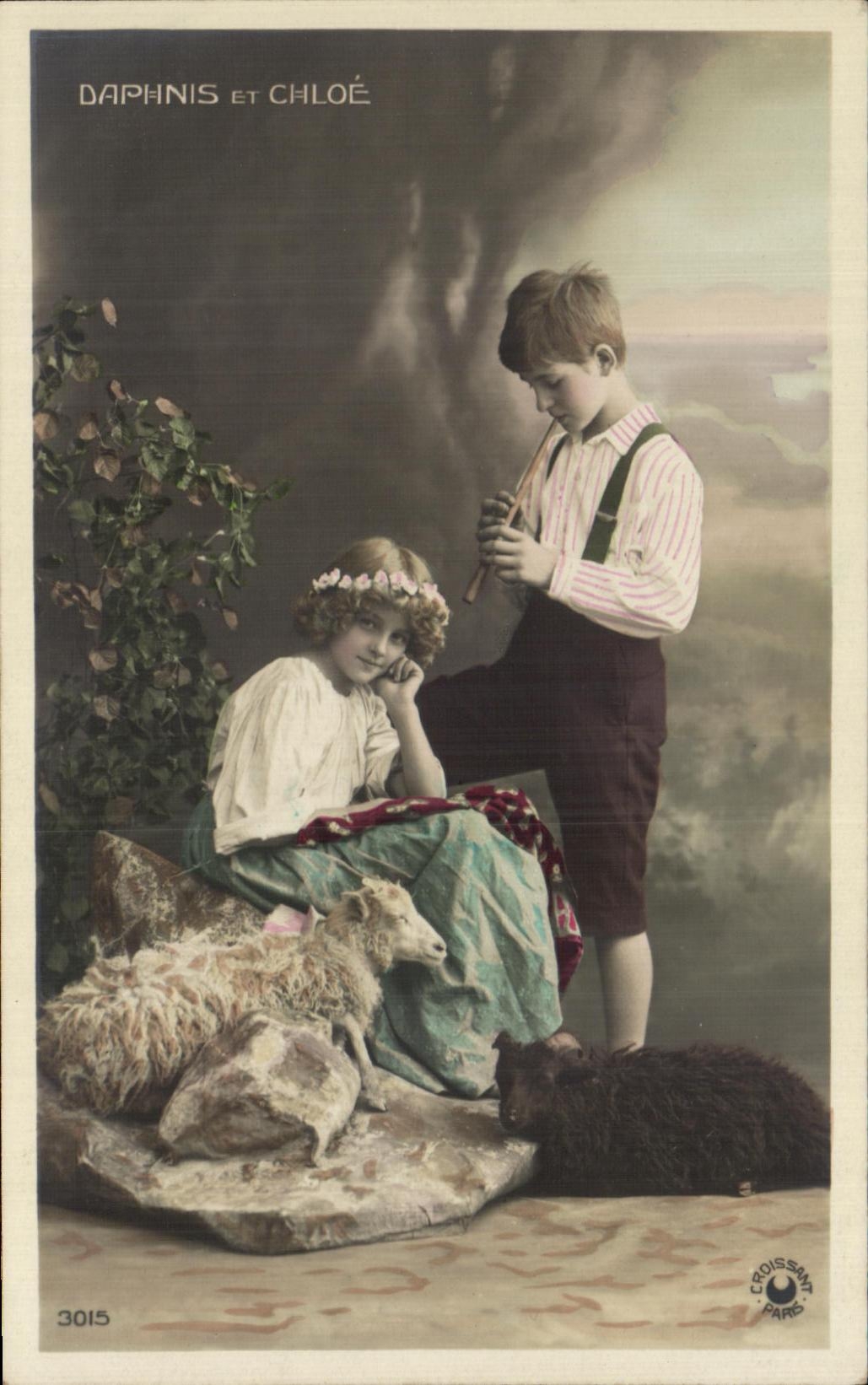 CPA Fantaisie Enfants Moutons Daphnis et Chloe
