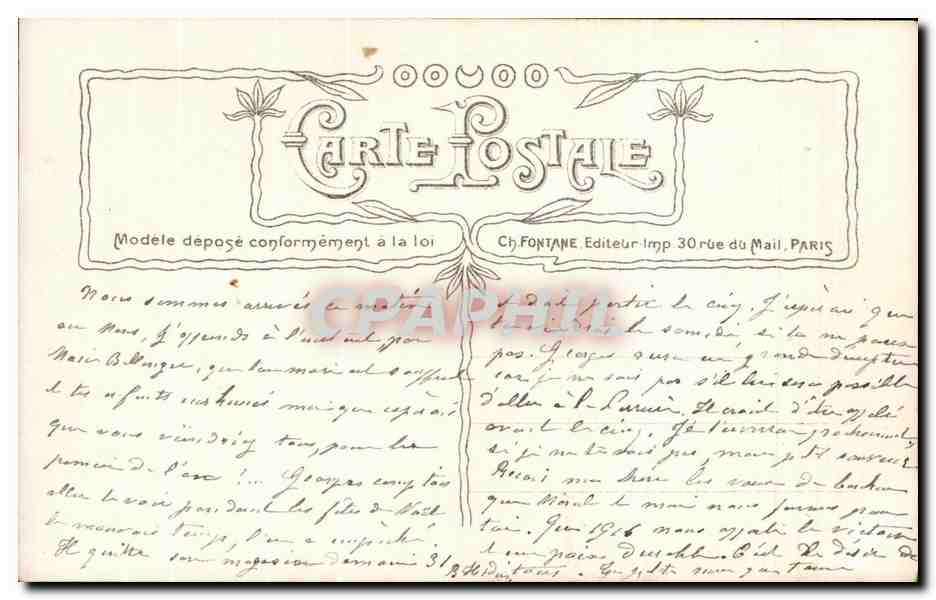 CPA Fantaisie Enfants Moutons Daphnis et Chloe — Verso