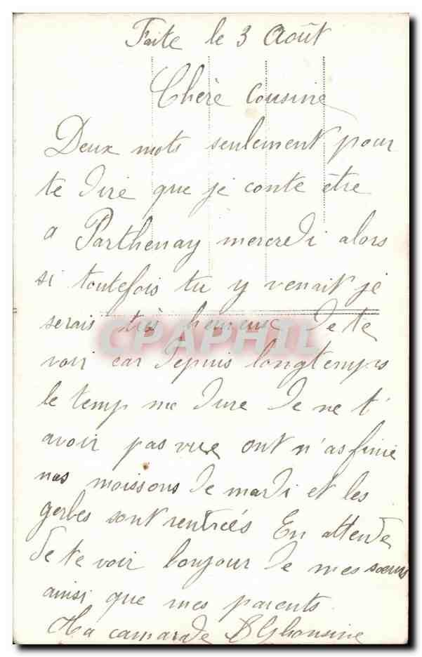 CPA Fantaisie Femme  — Rückseite