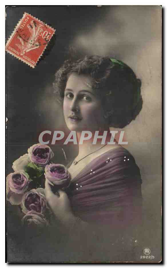 CPA Fantaisie Femme Fleurs 
