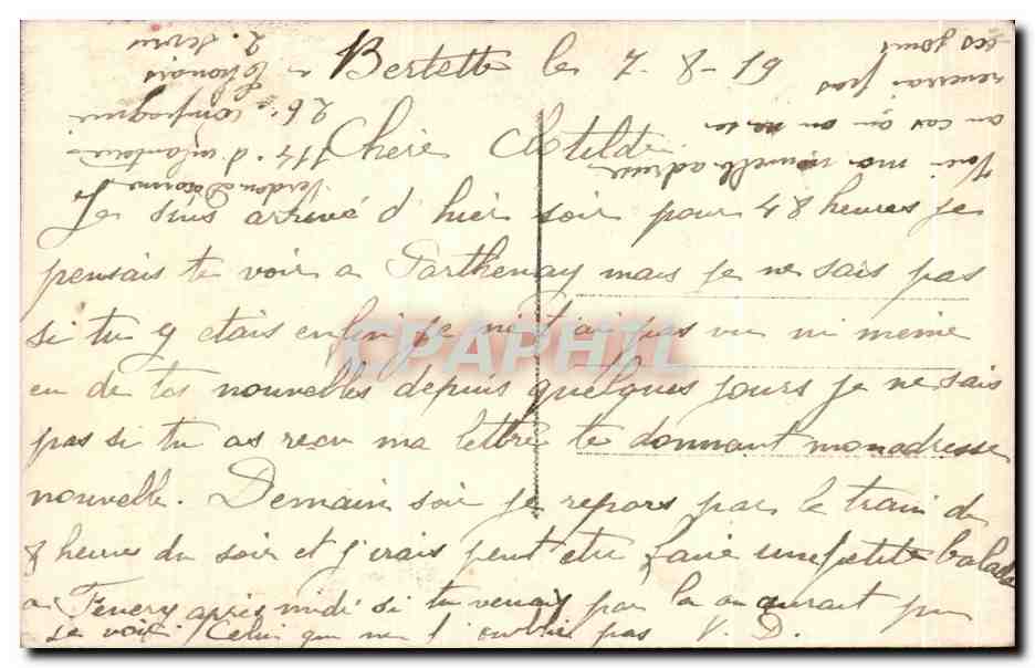 CPA Fantaisie Femme  — Rückseite