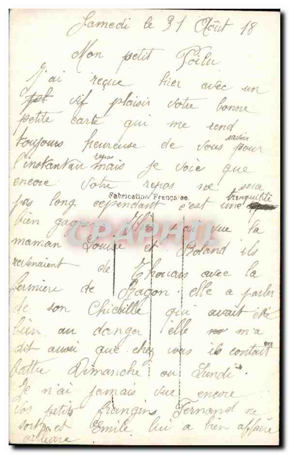CPA Fantaisie Femme  — Rückseite