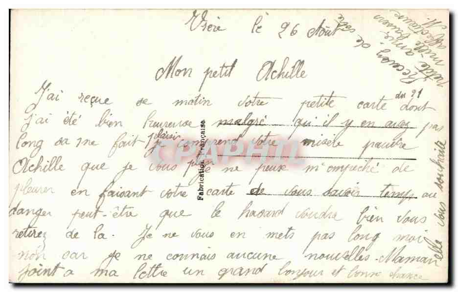 CPA Fantaisie Femme  — Rückseite