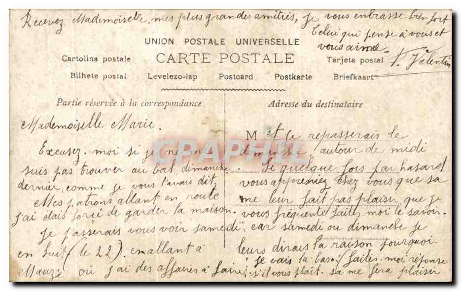 CPA Fantaisie Femme  — Verso