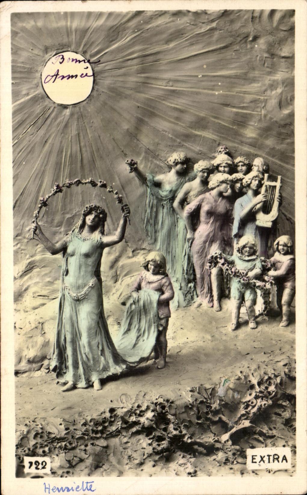 CPA Fantaisie Femme Soleil