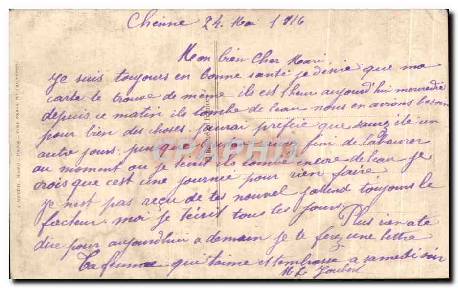 CPA Fantaisie Femme  — Verso