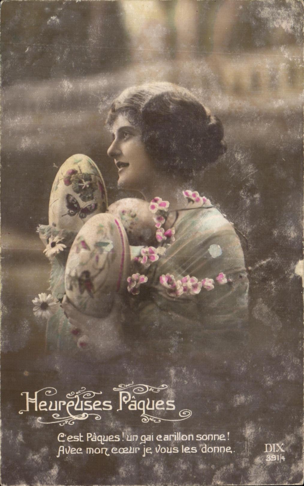 CPA Fantaisie Femme Oeufs