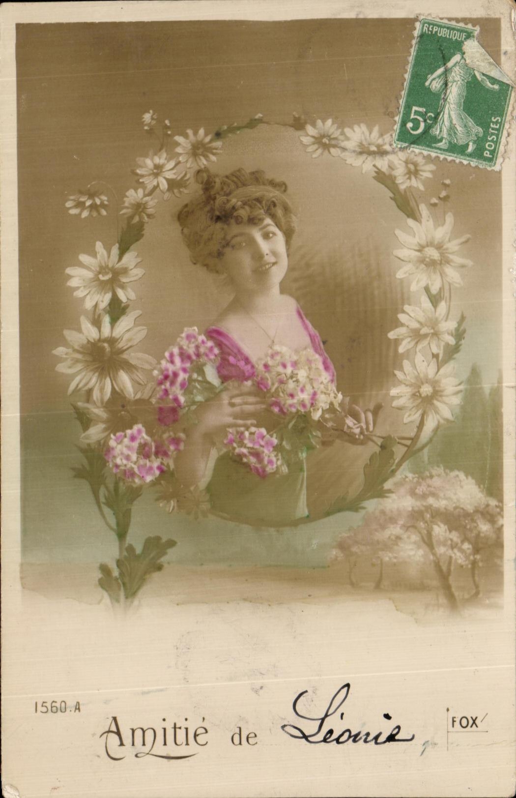 CPA Fantaisie Femme Amitie de Leonie 