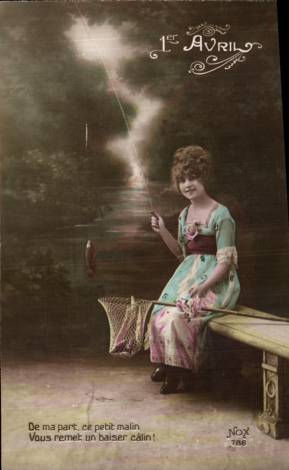 CPA Fantaisie Femme Peche Poisson 
