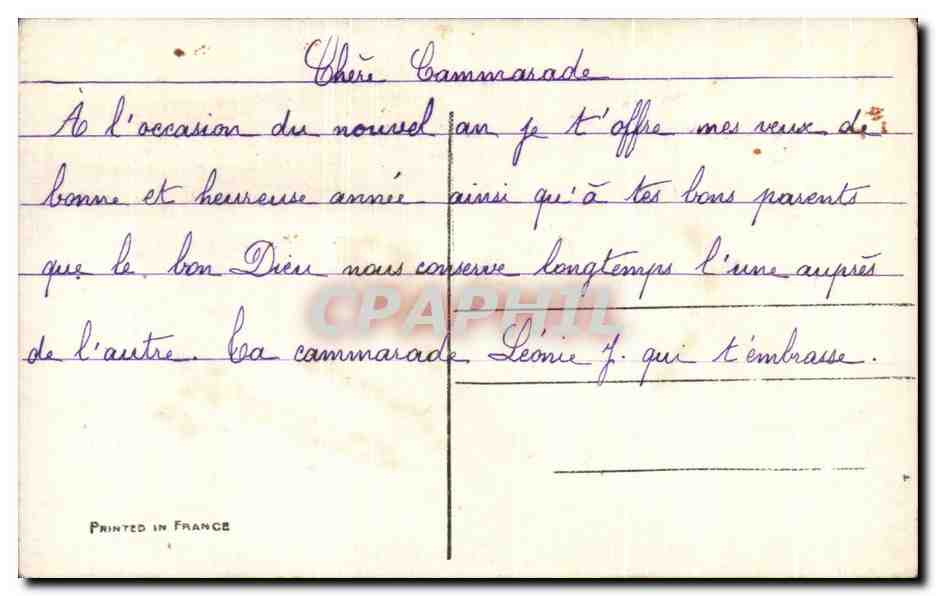 Jeune femme tenant des roses — éditeur Mousset, n° 580 — Verso
