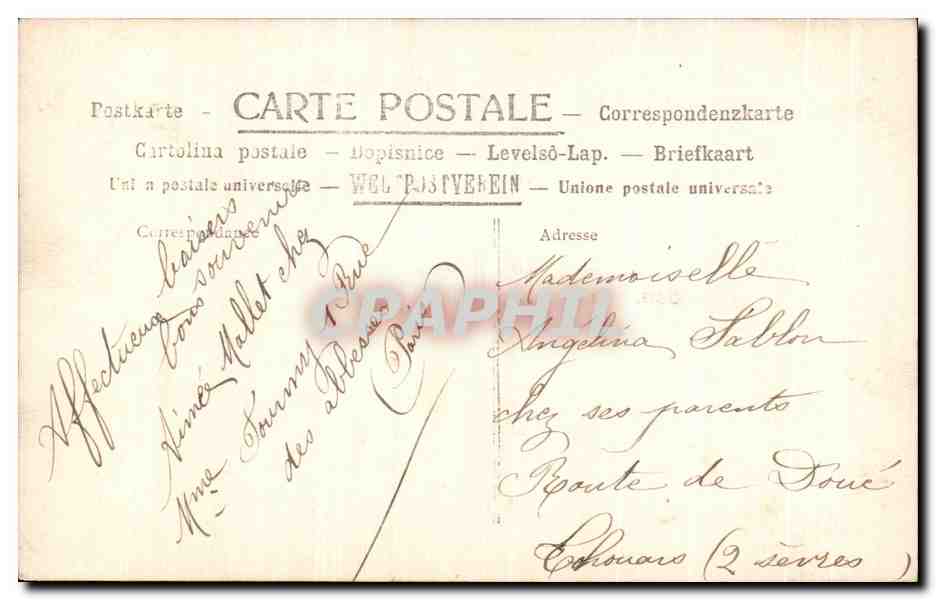 CPA Fantaisie Femme fleurs — Verso