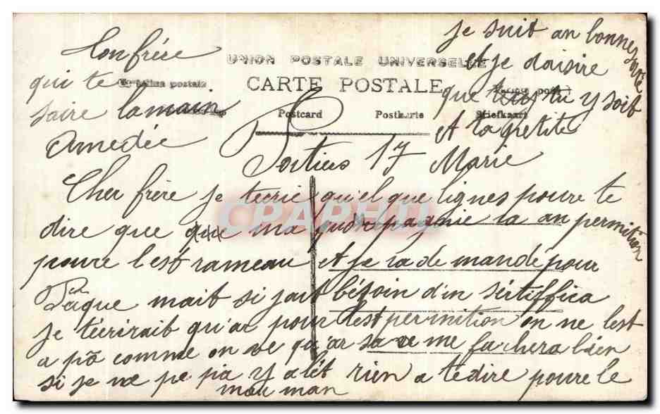 CPA Fantaisie Femme et poules Paques  — Rückseite