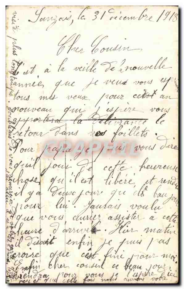 Femme en fourrure tenant un bouquet — Bonne Année 1271 — éditeur inconnu — Verso