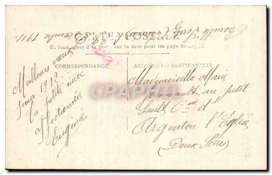 CPA Fantaisie Femme  — Rückseite