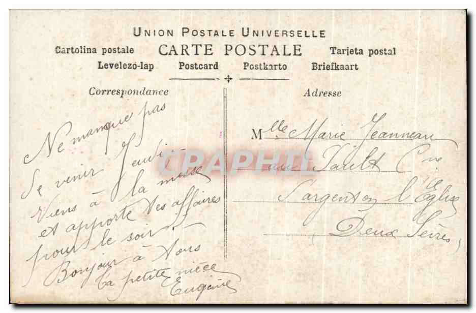 CPA Fantaisie Femme  — Rückseite