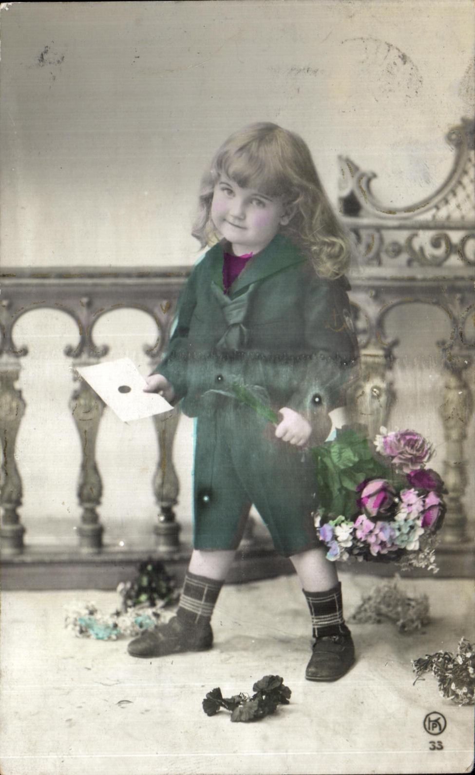 CPA Fantaisie Enfant et lettre