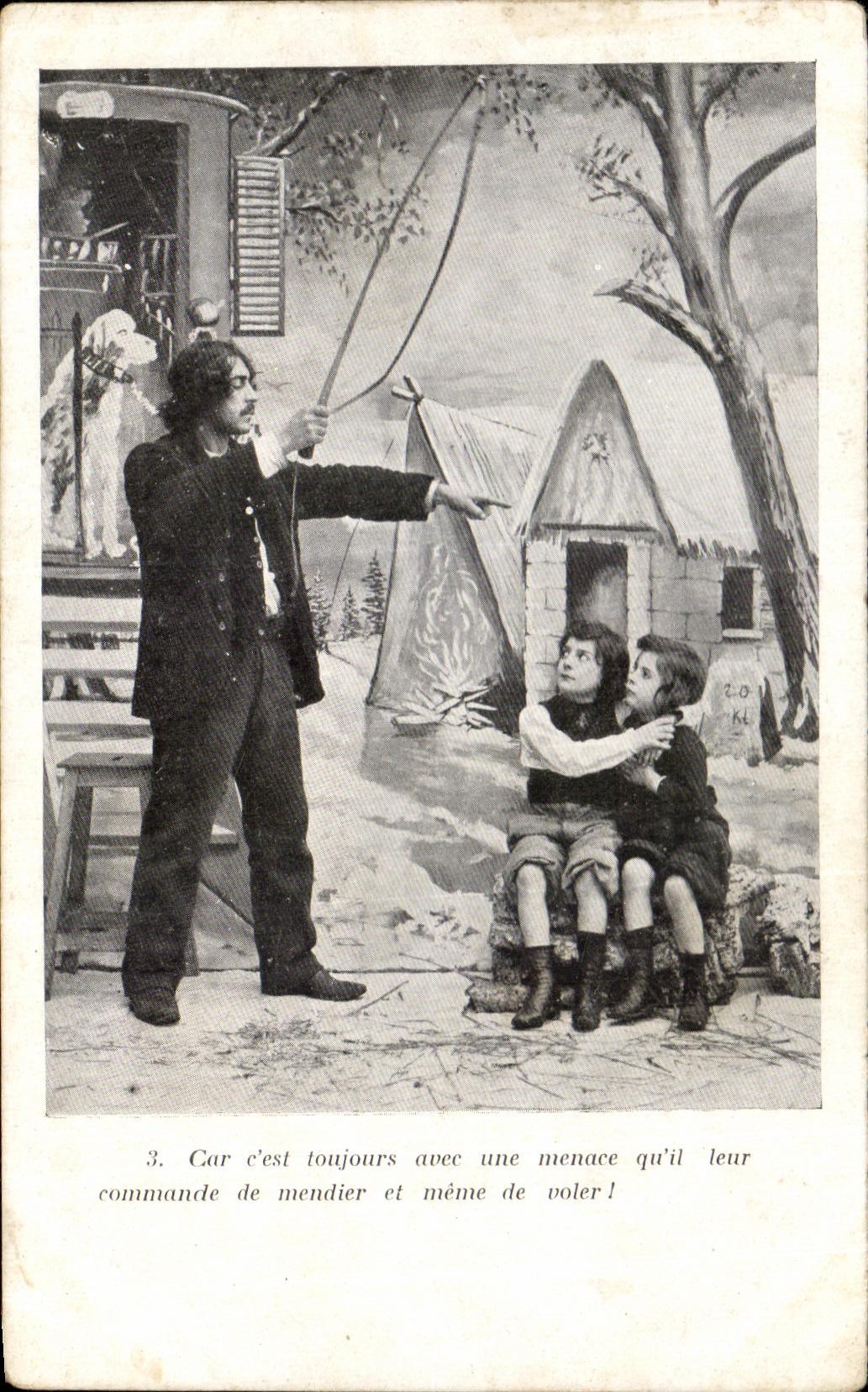 CPA Fantaisie Enfants et bohemien Fouet
