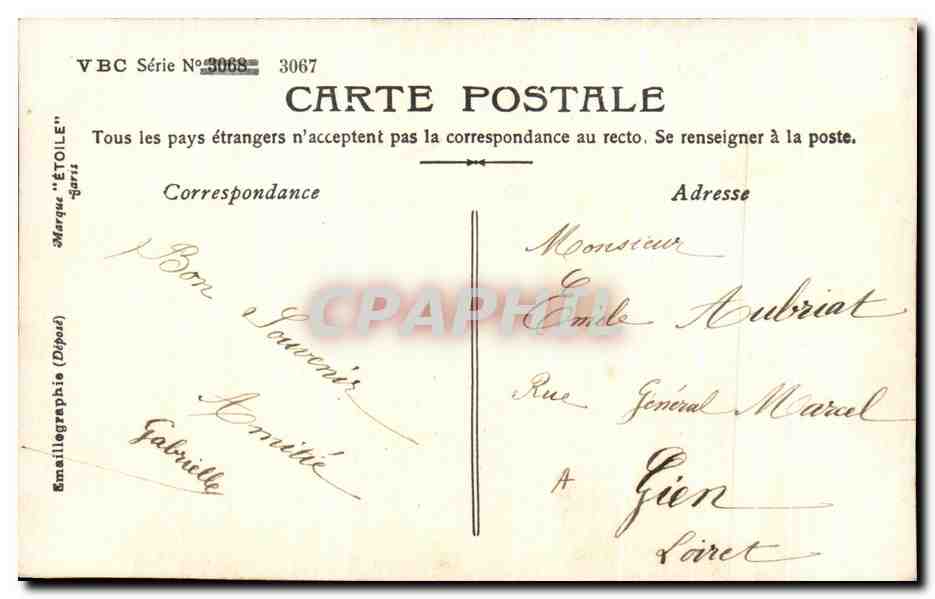 CPA Fantaisie Femme  — Rückseite