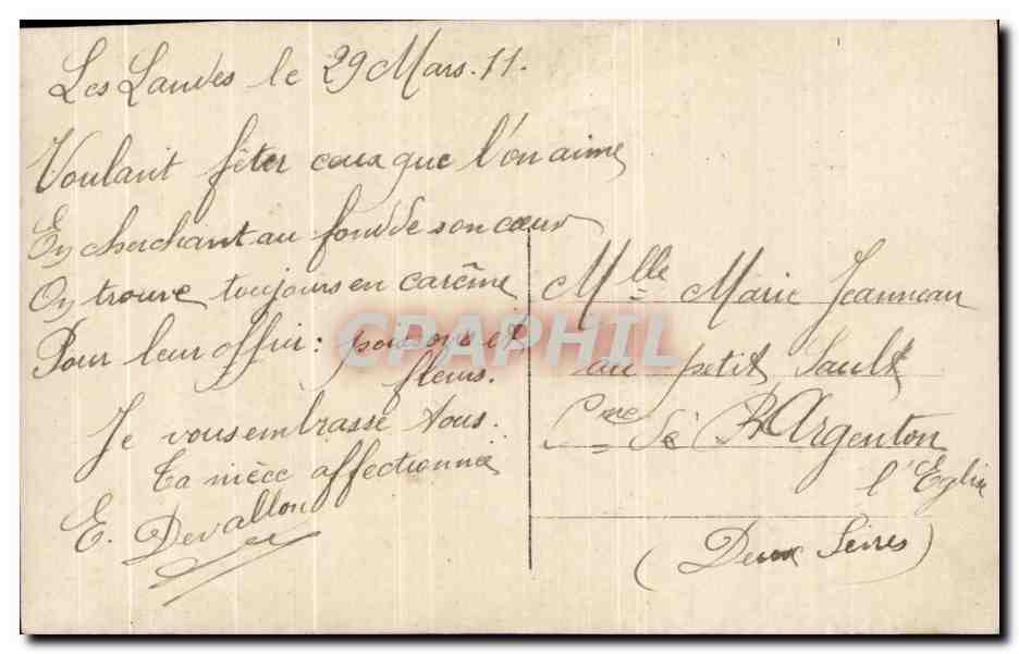 CPA Fantaisie Femme Peche Pecheur — Verso