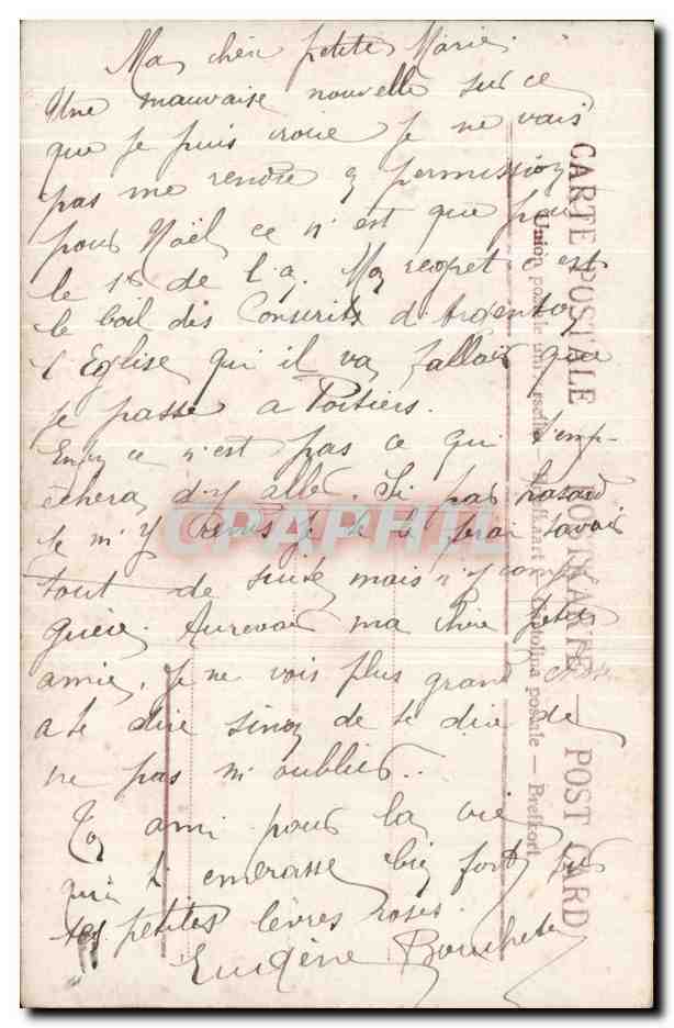 CPA Fantaisie Femme  — Rückseite