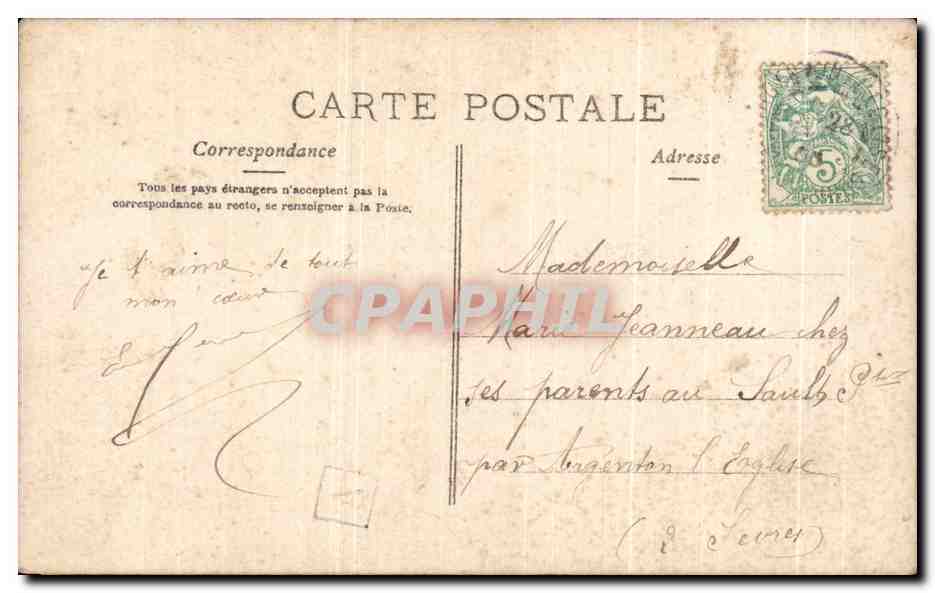 Couple amoureux — scène de jardin — P.J. n°43 — Reverso