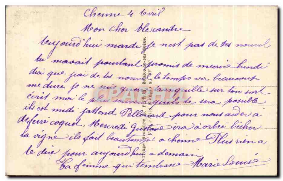 CPA Fantaisie Femme  — Rückseite