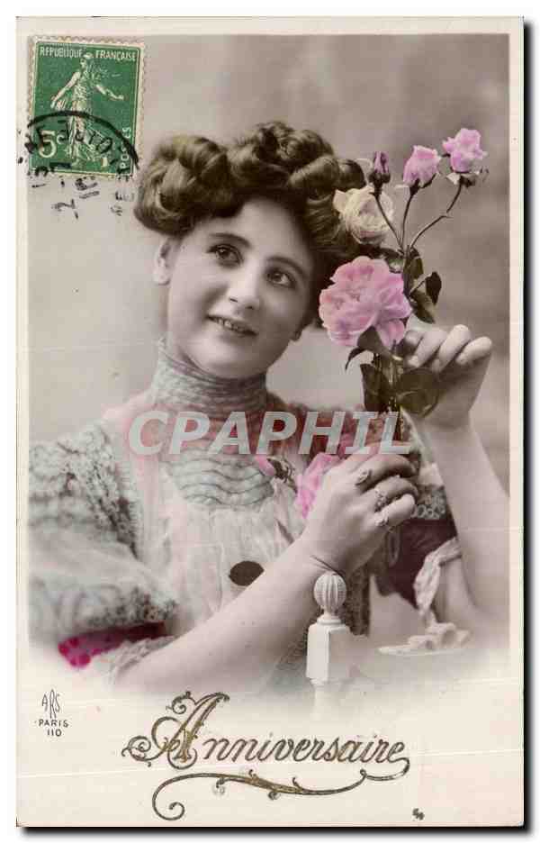 Jeune femme avec roses — Anniversaire — ARS PARIS 110