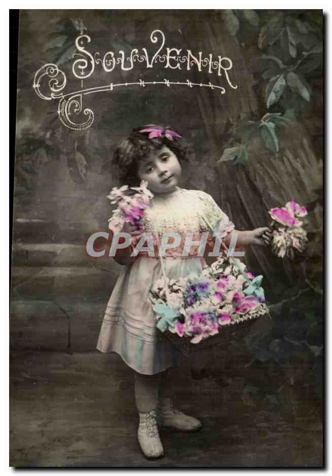 CPA Fantaisie Enfants Fleurs 