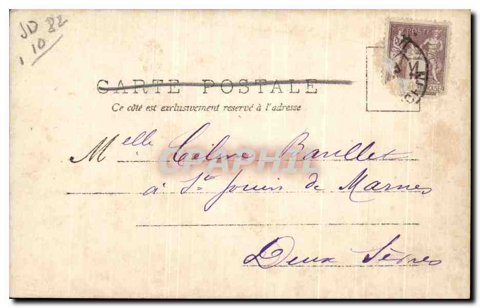 CPA Fantaisie Femme Eventail — Verso