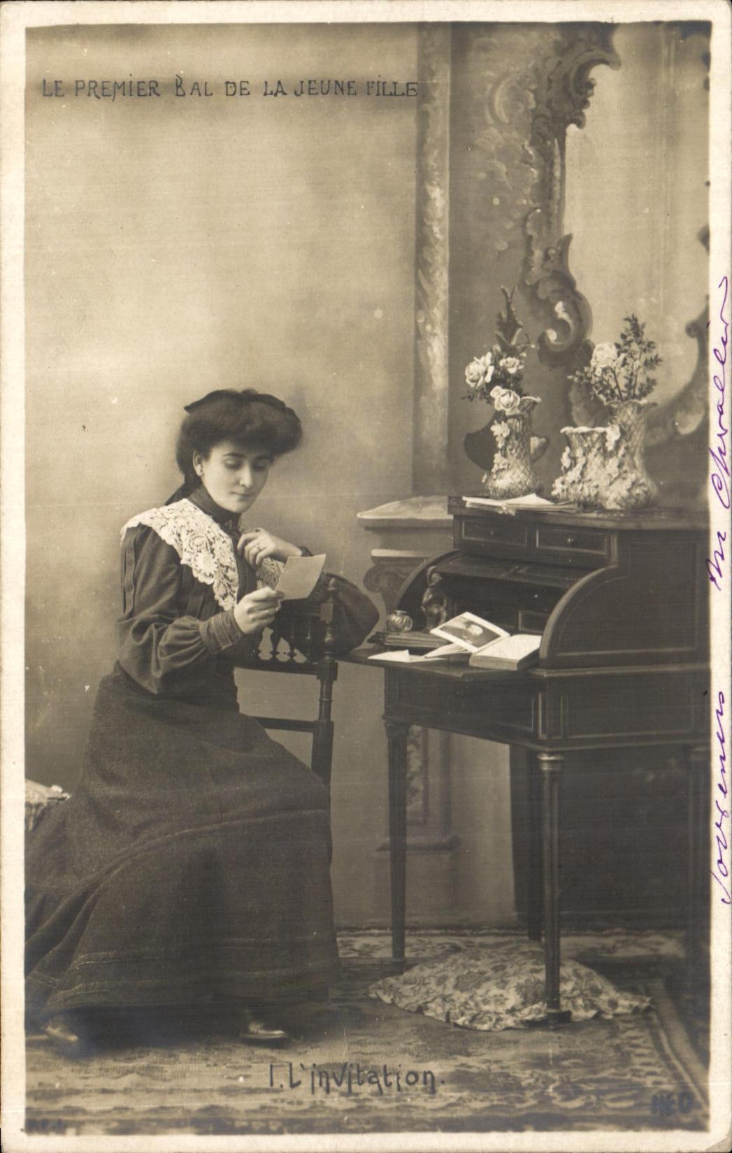 Le Premier Bal de la Jeune Fille — L'Invitation — Éditeur : Voitvenner, n° 80