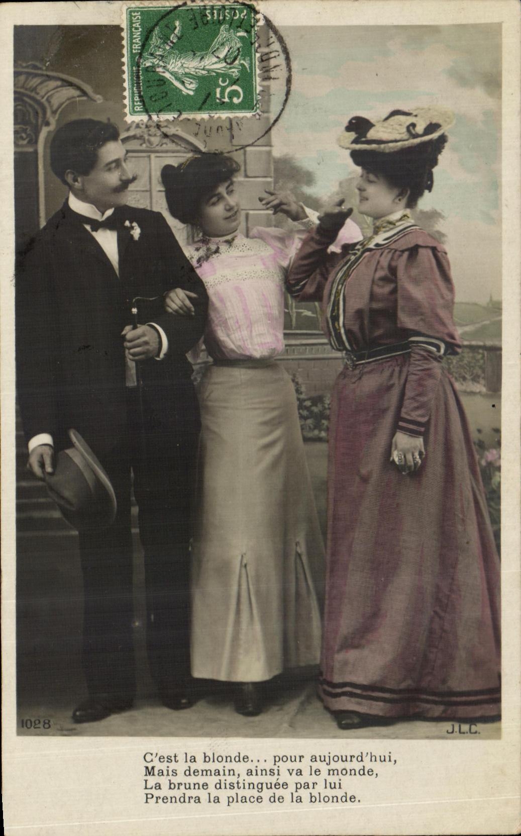 Trois personnes — scène sociale — J.L.C. n°1028