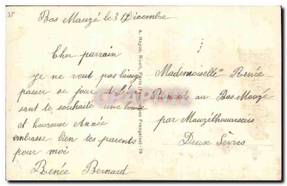CPA Fantaisie Femme  — Verso