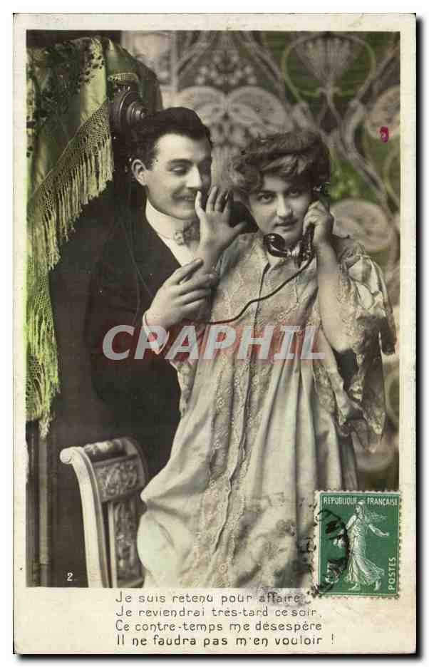 CPA Fantaisie Femme Telephone 