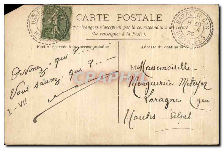 CPA Fantaisie Enfant Poisson 1er avril — Rückseite
