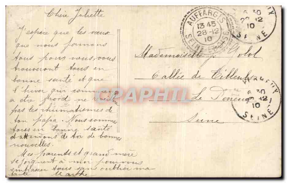 Couple — Nouvel An — Éditeur anonyme, n° 3010 — Verso