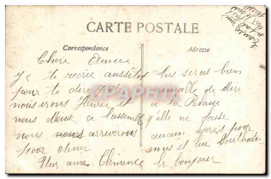 Femme tenant un panier de fleurs — Porte-Bonheur de Mai — N° 491 — Reverso