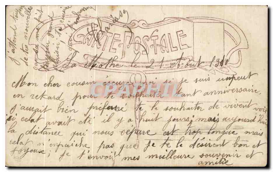 CPA Fantaisie Femme  — Rückseite
