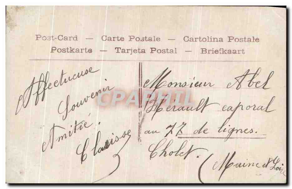 Femme en robe à rayures tenant un bouquet — Bonne Année — éditeur anonyme, n° 4302 — Verso