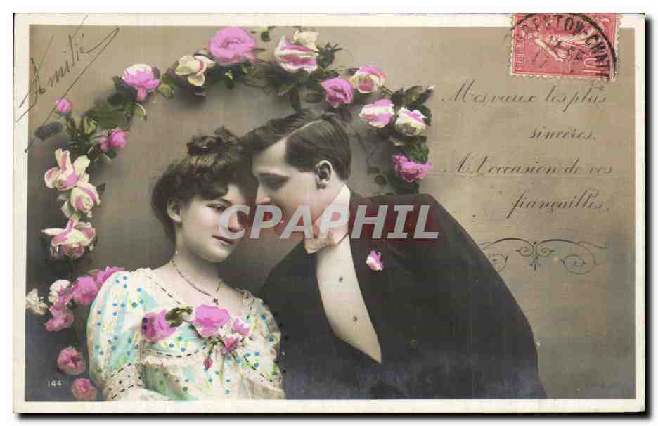 CPA Fantaisie Femme Couple 